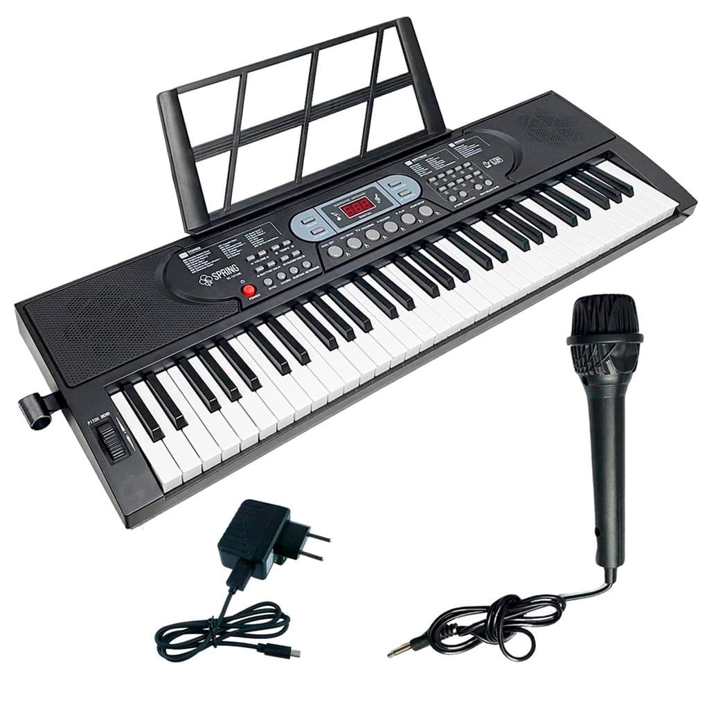 Teclado Musical 61 Teclas 255 Ritmos E Timbres Com Display Led Bivolt Tc-161 MK Spring