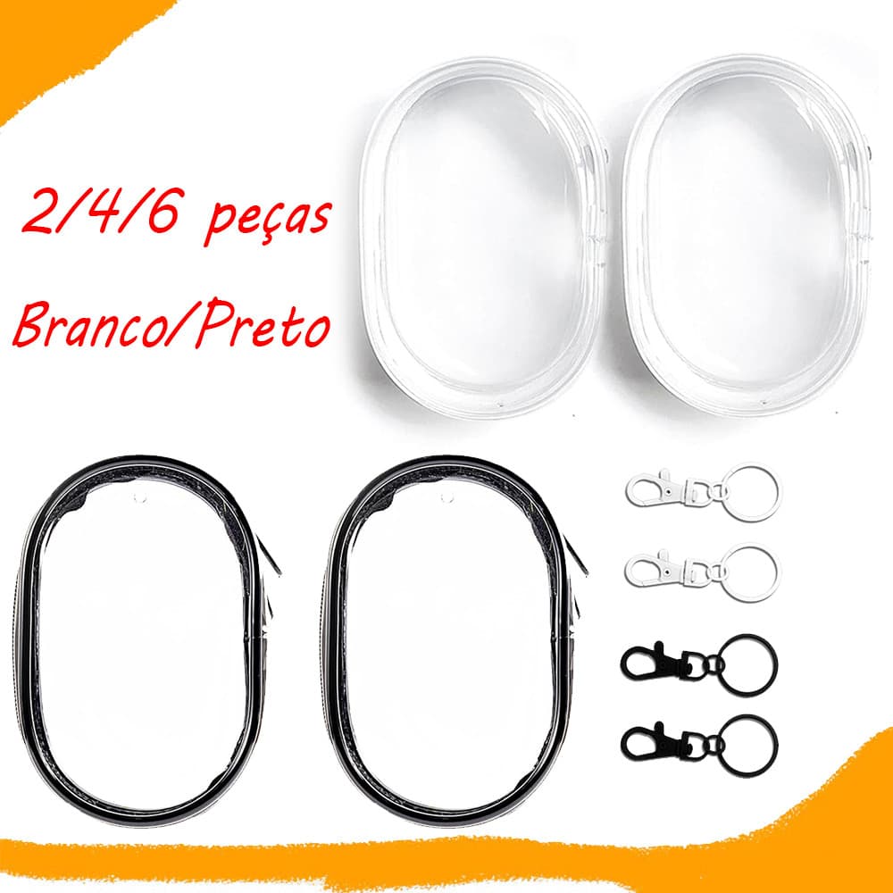 2/4/6 peças Mini Bolsa Transparente Portátil com Zíper para Carregador Fone de Ouvido Cabos  Organizador Viagem