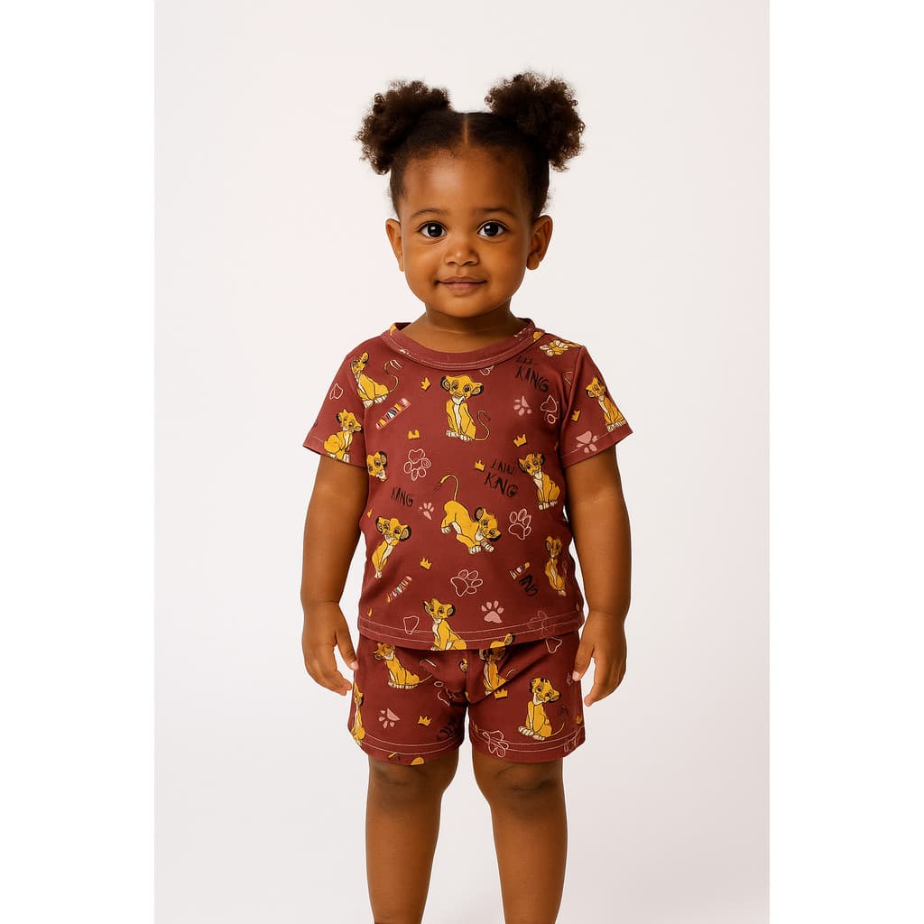 Pijama Infantil Renata Manguinha Rei Leão