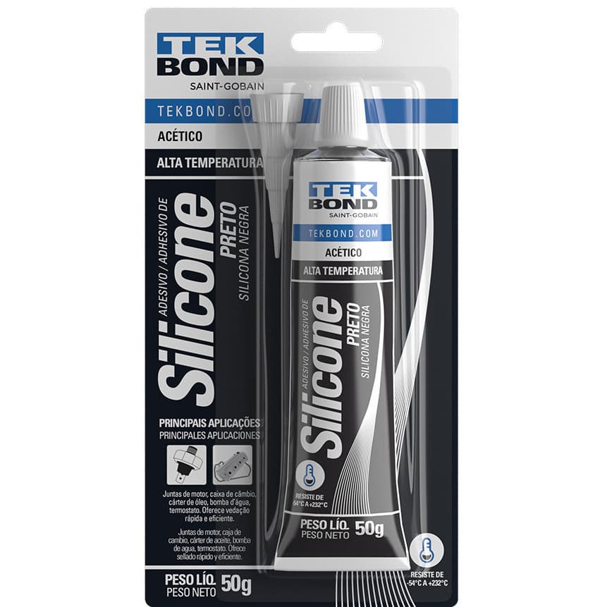 Silicone Formador de Juntas Alta Temperatura 50g TekBond Preto