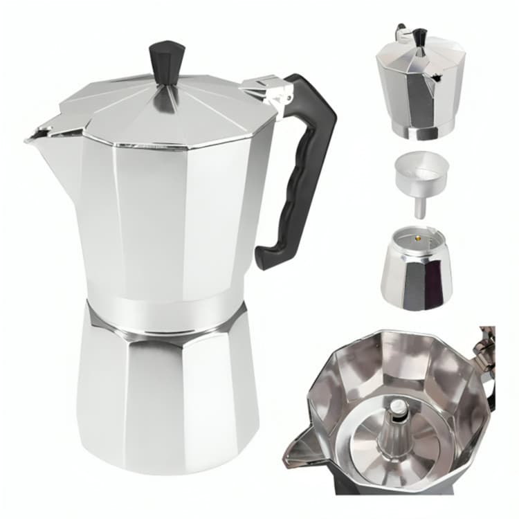 Cafeteira Italiana Alumínio 3/6/9 Xícaras Aço Decorada Top Cafeteira Rápida