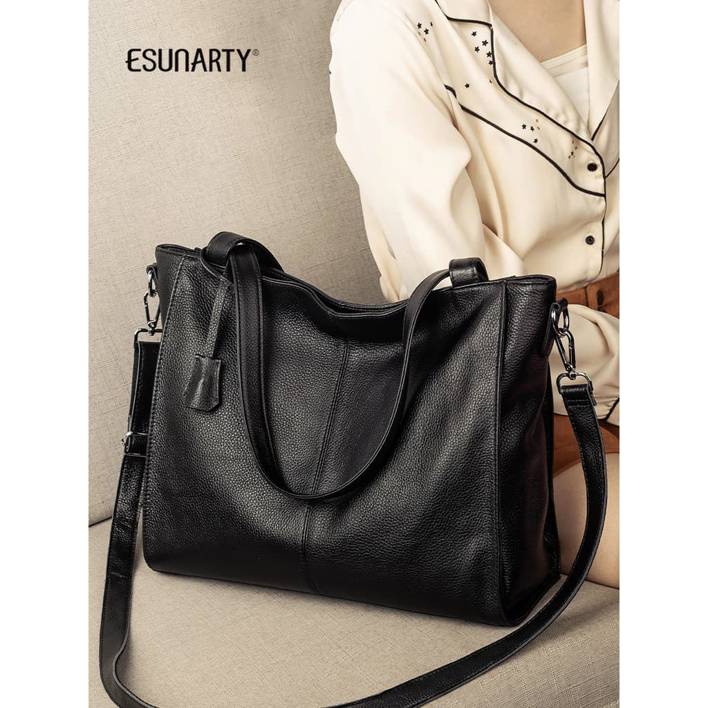 Bolsa Tote de couro genuíno grande bolsa feminina 2026 novo estilo moda All-Match bolsa de ombro simples Casual bolsa me