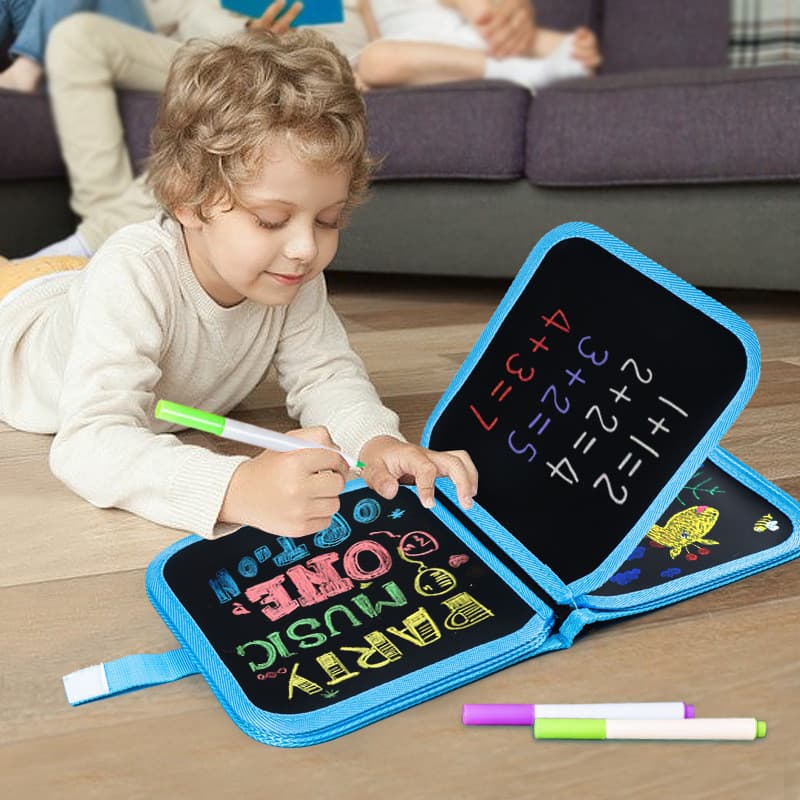 Livro Mágico Infantil De Colorir Apagável Com Kit 6/3 Canetinhas Educativo