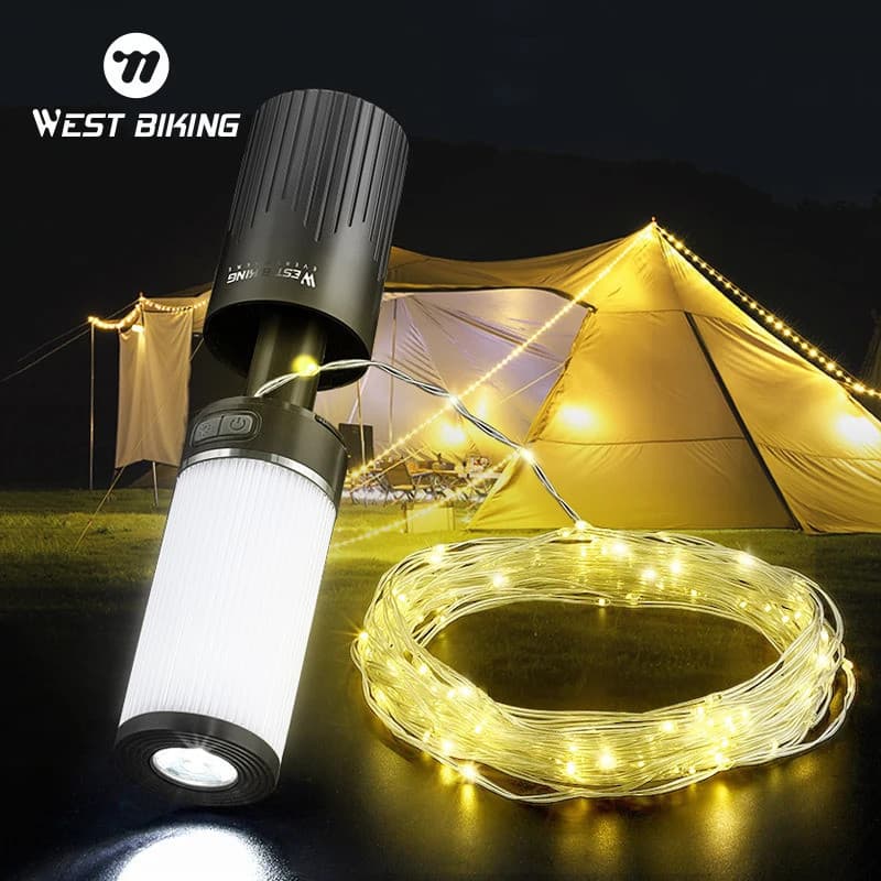 Lanterna de Camping WEST BIKING, Lanterna para Caminhadas ao Ar Livre, Luz LED Decorativa para Tenda e Jardim, Luz Notur