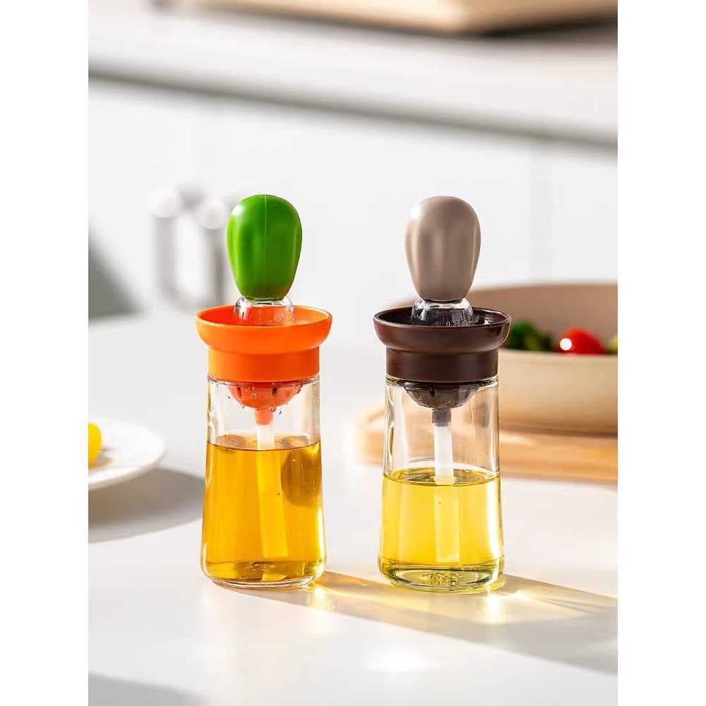 Porta azeite Dispenser Oleo Azeite Vinagre Com Pincel Culinário De Silicone Para Cozinha