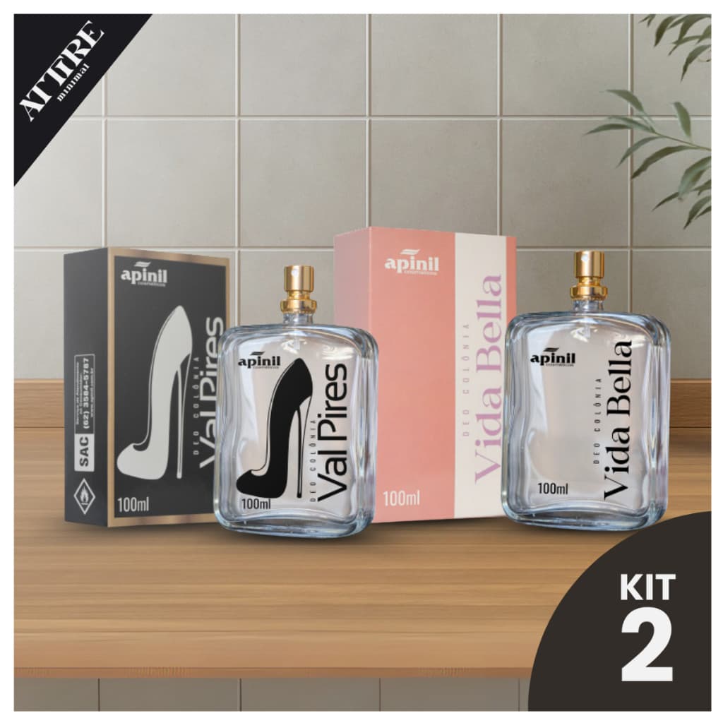 kit 2 perfumes feminino Apinil original 100ml