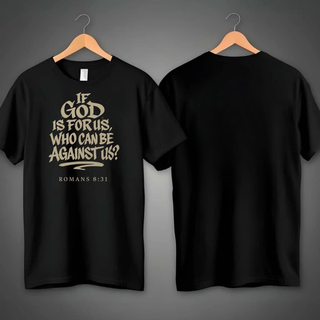 Camiseta Premium Básica T-shirt Is for us romanos 8:31 100% Algodão treino