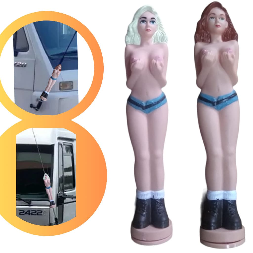 BONECA RUIVA E LOIRA DECORATIVA ENFEITE PARA ANTENA PX CAMINHÃO