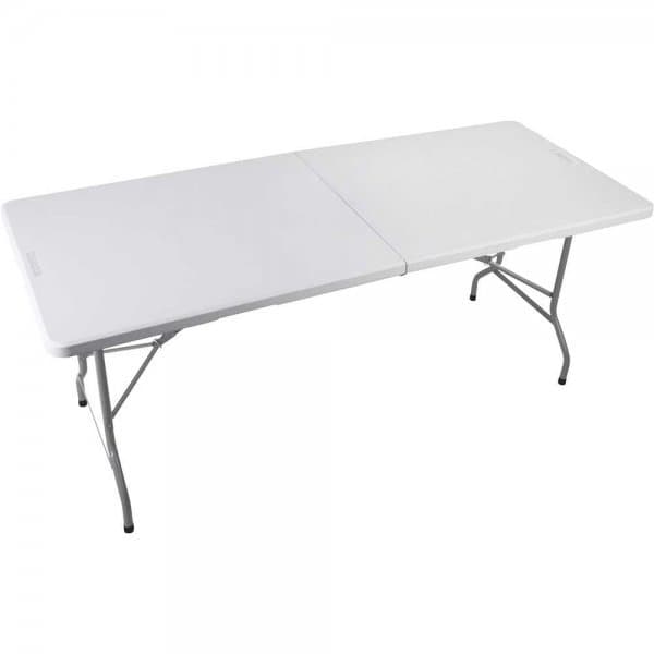 Mesa Dobrável Picnic Camping Branca Vonder 180cm 6 Lugares Com Alça de Transporte