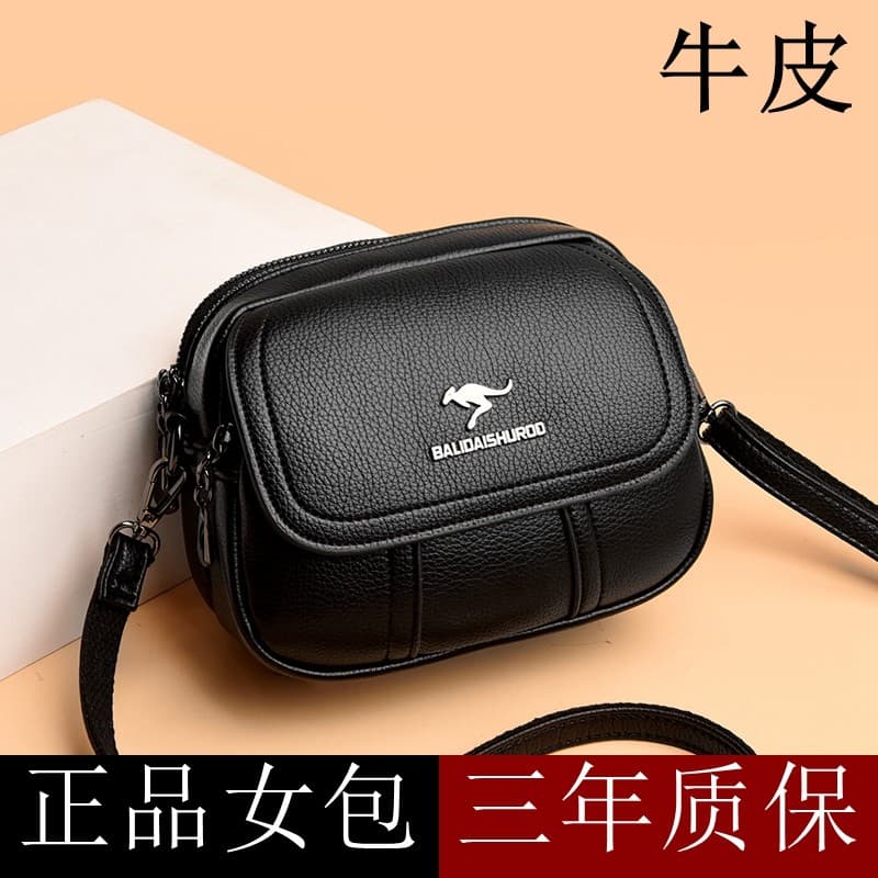 Couro genuíno Mini mensageiro saco do telefone móvel feminino 2026 moda bolsa de ombro de três camadas bolsa de moedas d