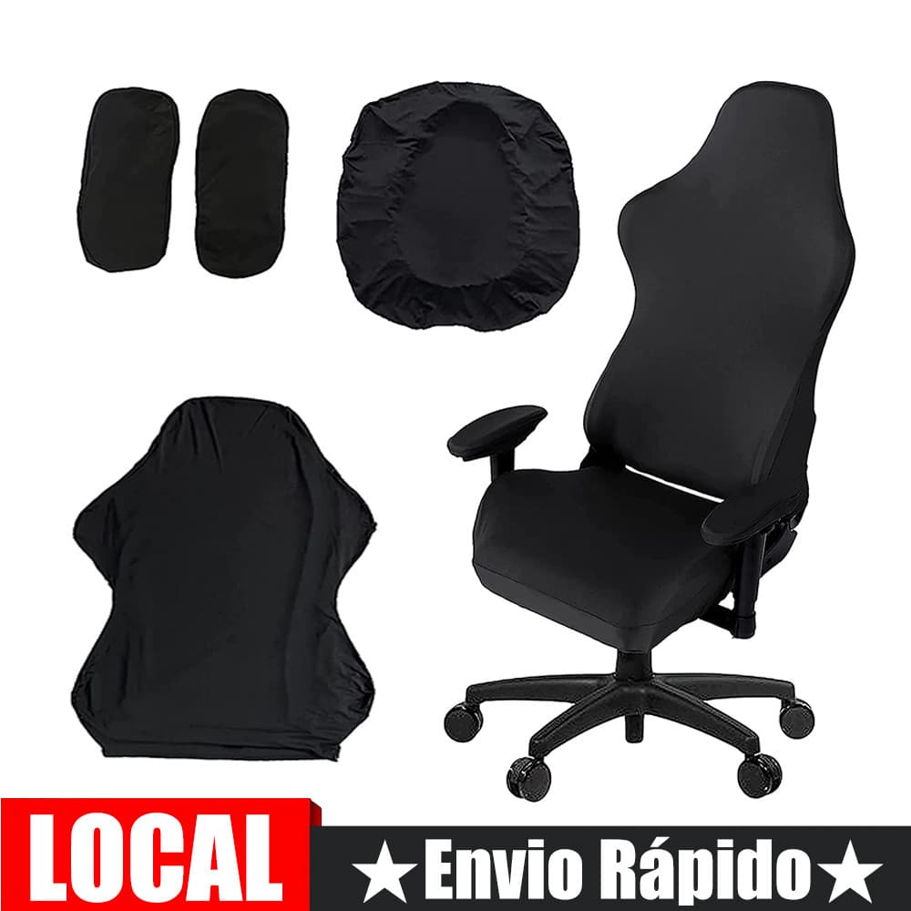 Capa para cadeira de jogos Capa elástica para cadeira preta ecologicamente correta Capa para cadeira resistente à sujeir
