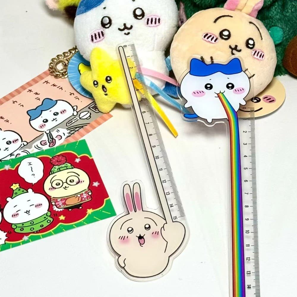 Régua De Plástico Com Tema De Anime , 15cm , Ferramenta De Desenho De Estudante Animado Para Material Escolar Medição De