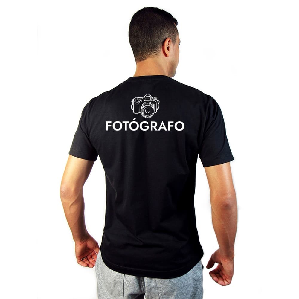 Camiseta Uniforme Profissão Fotógrafo Câmera Fotográfica