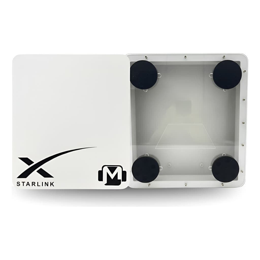 Case Suporte para Starlink Mini Veicular Magnético Imãs 66mm Cor Branca Acabamento Premium Teto Carro Automotivo
