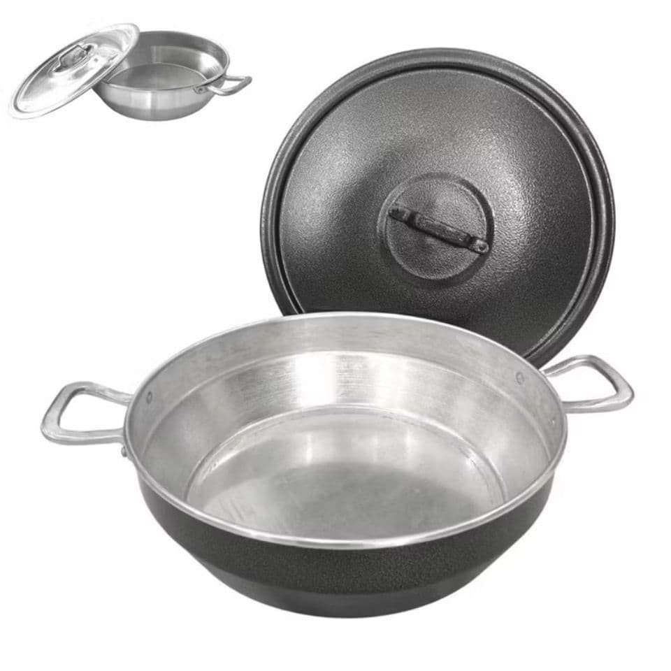 Panela Tacho 8L 32cm Alumínio Grosso com Tampa Craquelado ou Polido Resistência Total