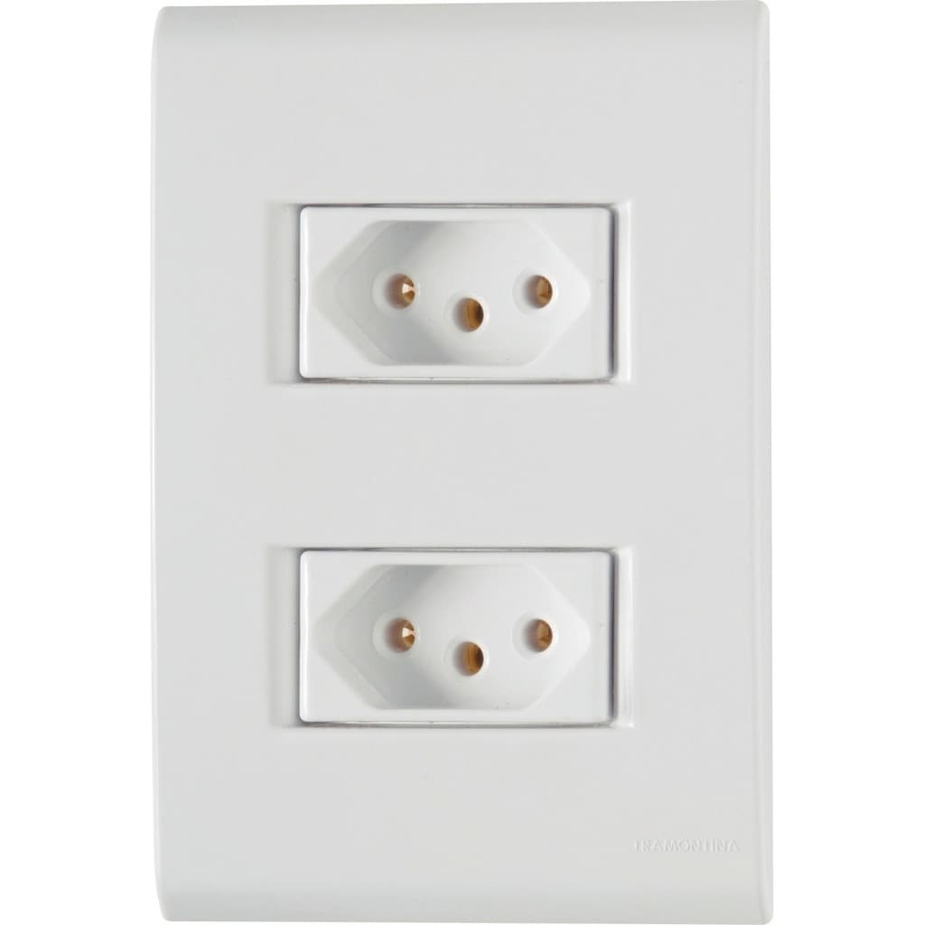 Tomada Dupla Tramontina Linha Liz 2p+t 20a Placa Branca 4x2