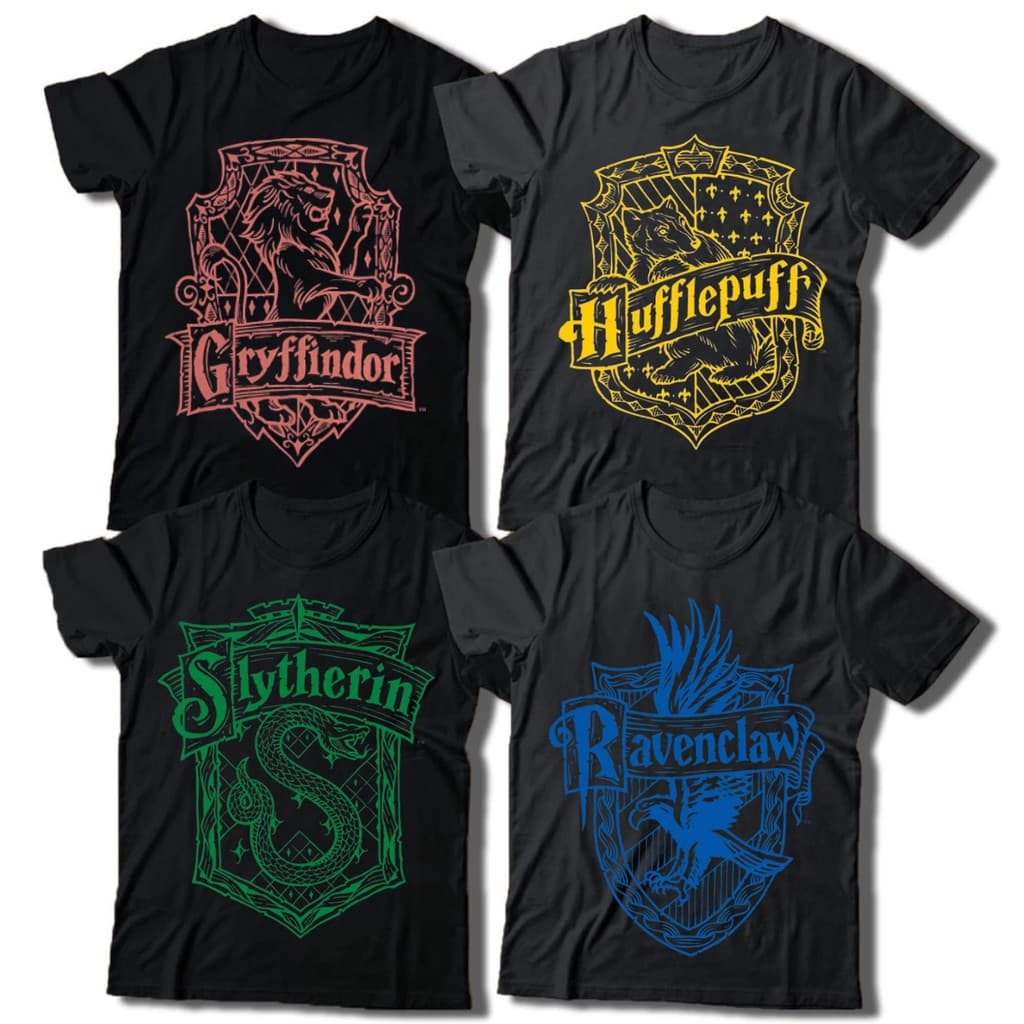 Camiseta Camisa Estampa Casas Harry Potter 100% Algodão Manga Curta