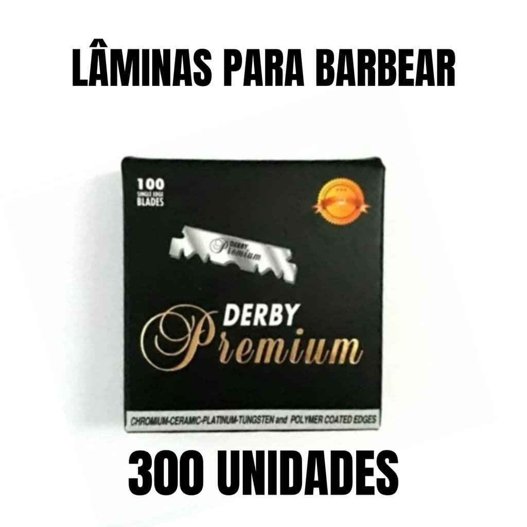 Kit Com 300 Unidades Meia Lamina Para Barbear Derby Premium Cortada