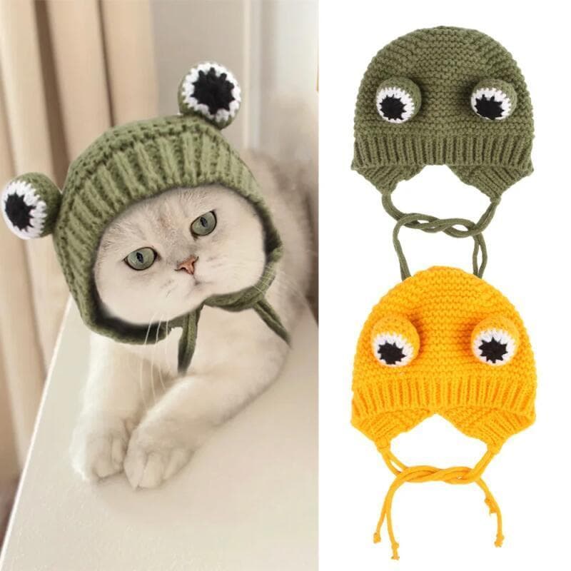 Chapéu de Sapo Fofo para Gato, Peruca, Roupas de Cosplay, Boné, Fantasia para Filhotes e Gatinhos, Suprimentos para Deco
