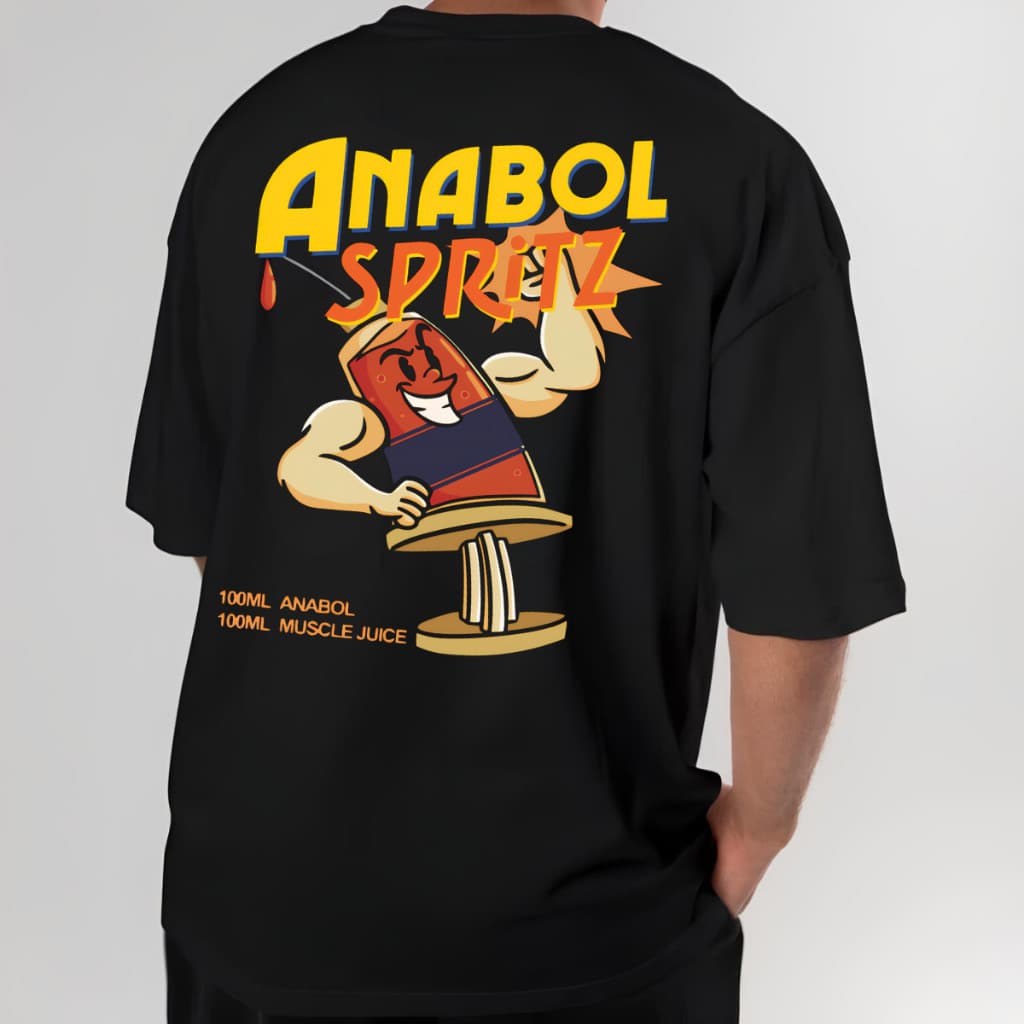 Camiseta Oversized Masculina Moda Academia Camisa Grande Treino Meme Anabol Gym Treino
