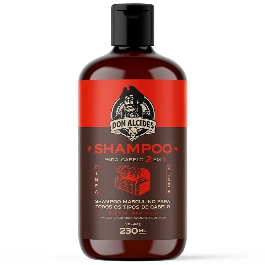 Shampoo Masculino Para Cabelo 2 em 1 - Barba Negra 230mL Don Alcides