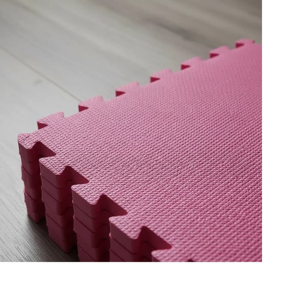 Kit 4 Tatames Tapetes EVA 50x50x1cm 10mm Vermelho Linha Premium com Bordas de Acabamento