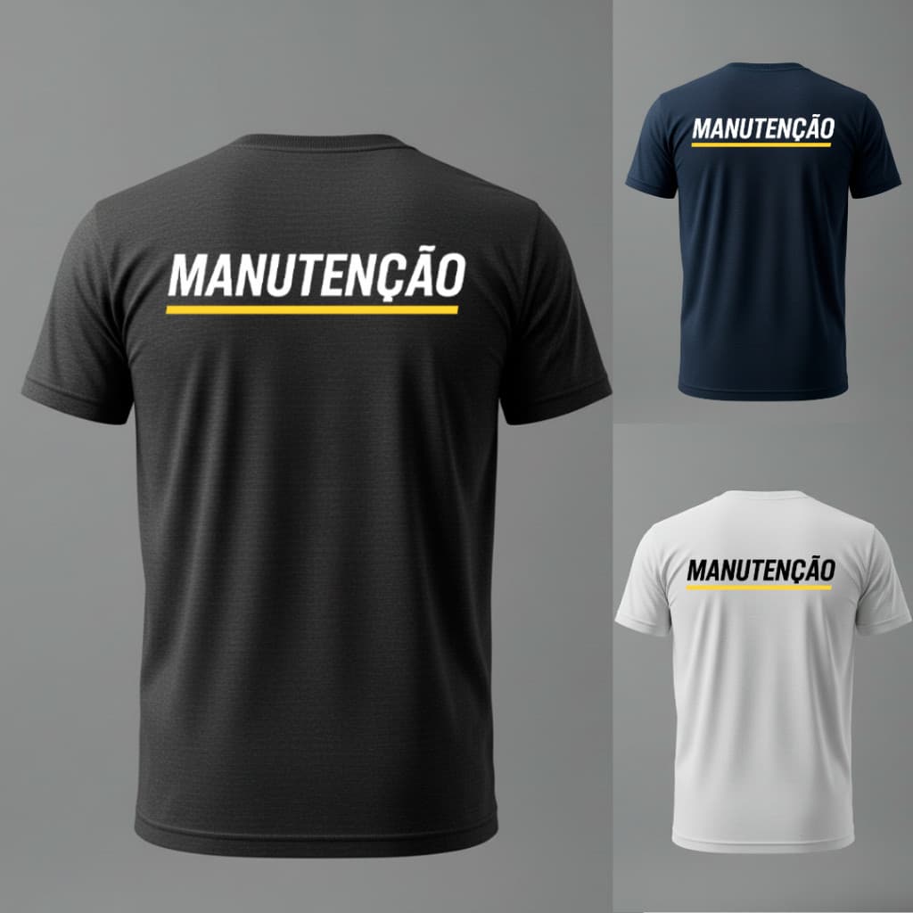 viniele apresenta camiseta 100% algodão CAMISETA  Camiseta Uniforme Manutenção 100% Algodão MEGA OFERTA