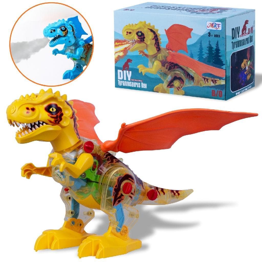 Brinquedo Dinossauro Dragão Anda e Solta Fumaça Com Som e Luz - For kids