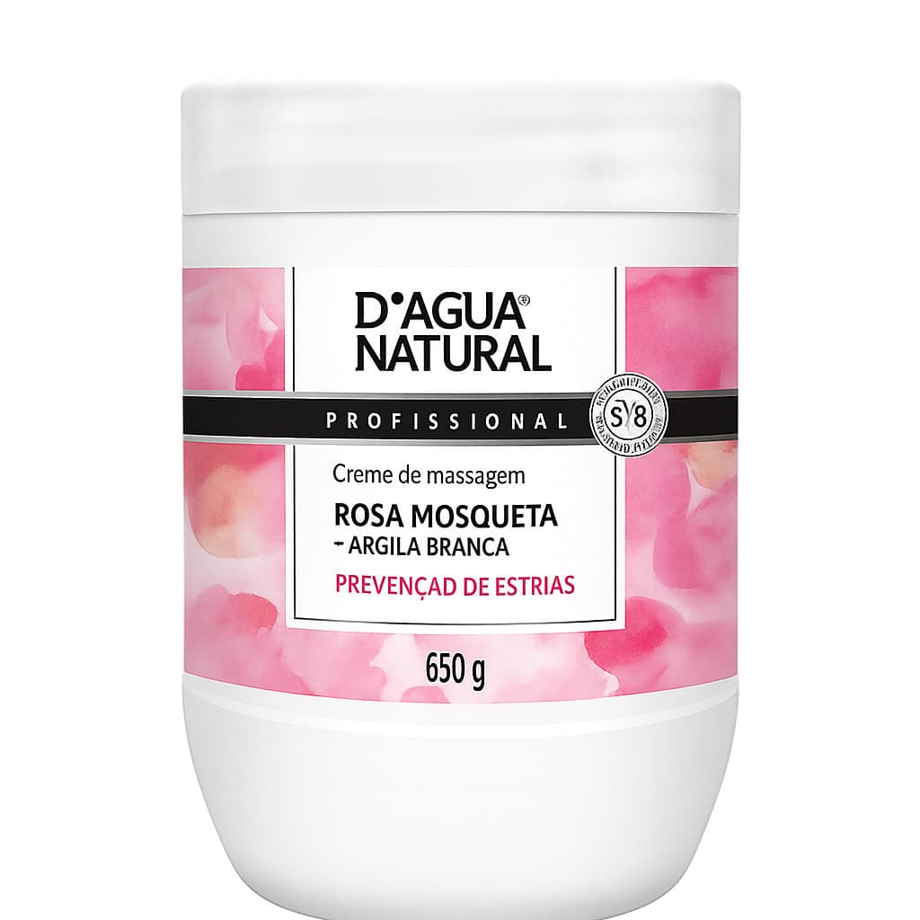 Creme Para Massagem D’Água Natural Rosa Mosqueta 650g