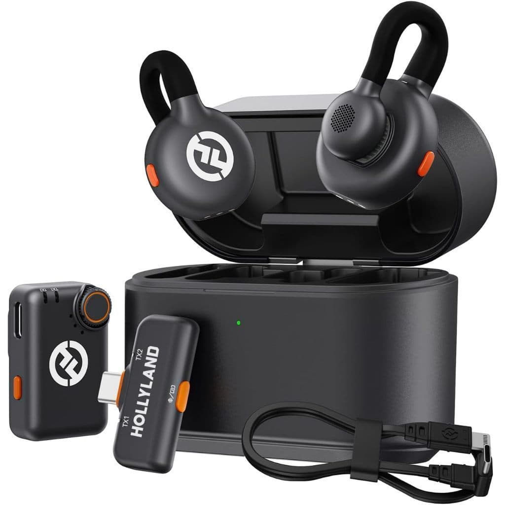 Hollyland Lark M2S Microfone de lapela sem fio com plugue USB-C para iPhone 15/16 e Androids Clipe de Titânio