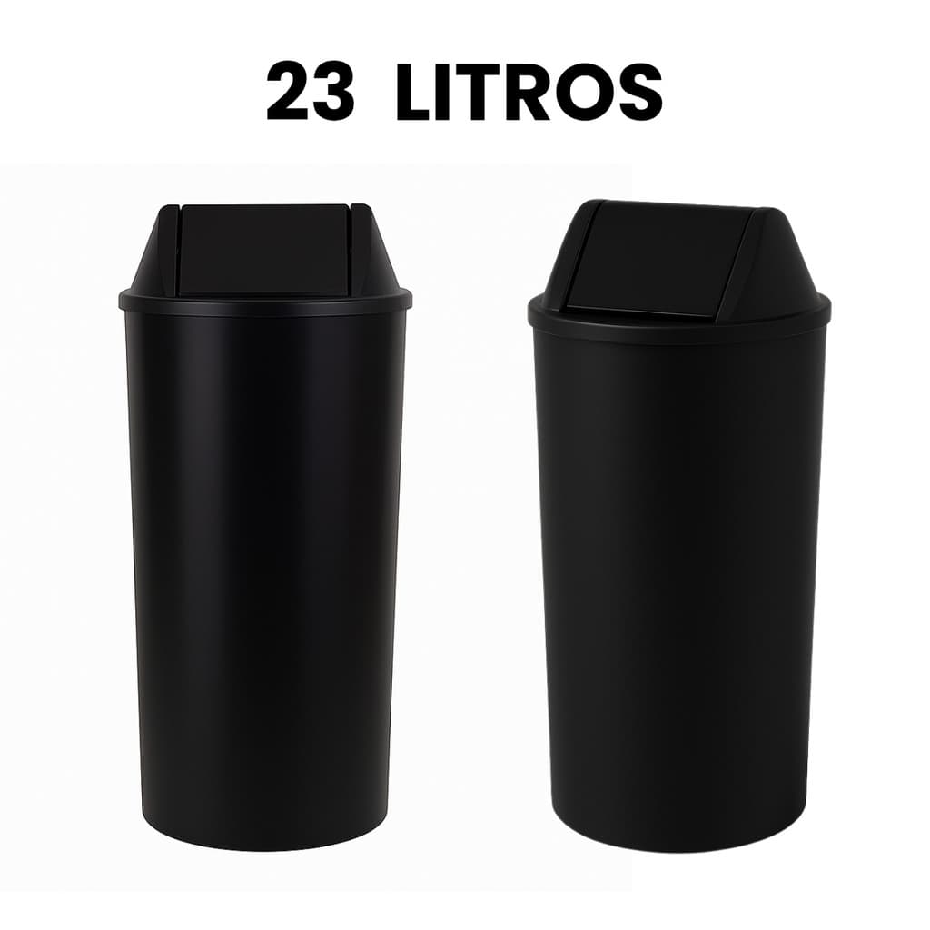 Cesto de Lixo com Tampa Basculante Giratória – 23L