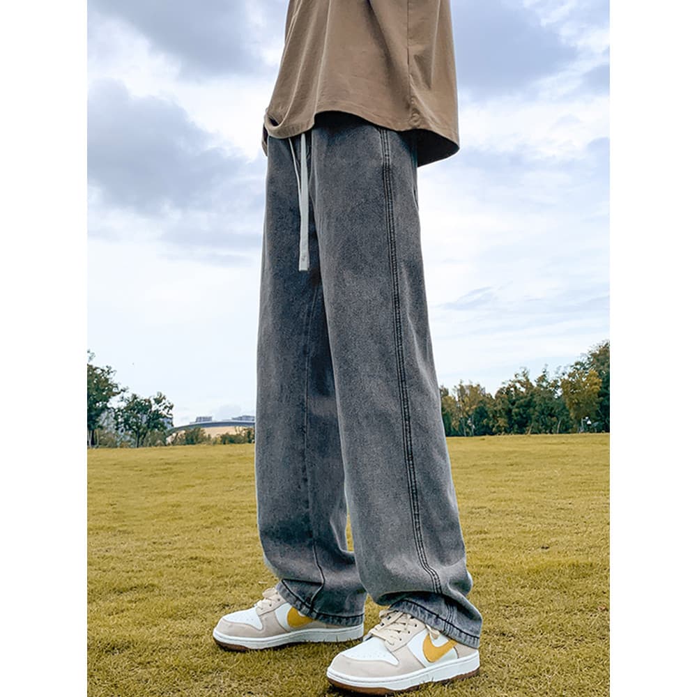 Calças masculinas novo estilo Jeans estilo calças retas outono Machete estilo americano calças casuais soltas calças mas