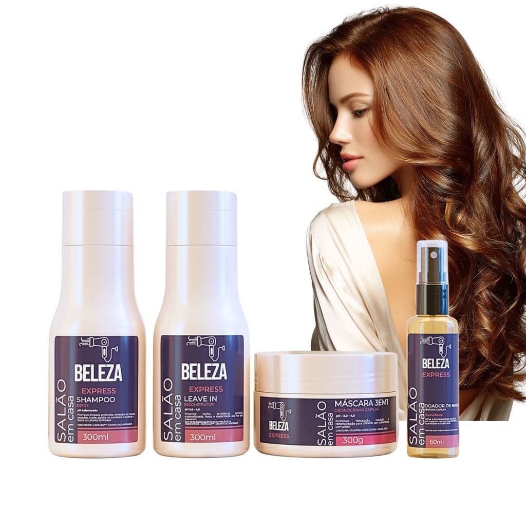 kit hidratação capilar Cabelo de Salão em Casa BelezaExpress