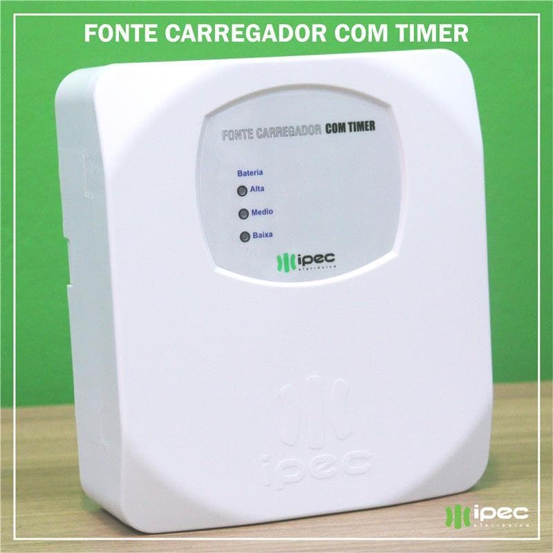 Fonte Carregador Eletrônico Com Timer 2A para Bateria de Respaldo Durável  Universal IPEC PPA Garen Rossi JFL Rossi