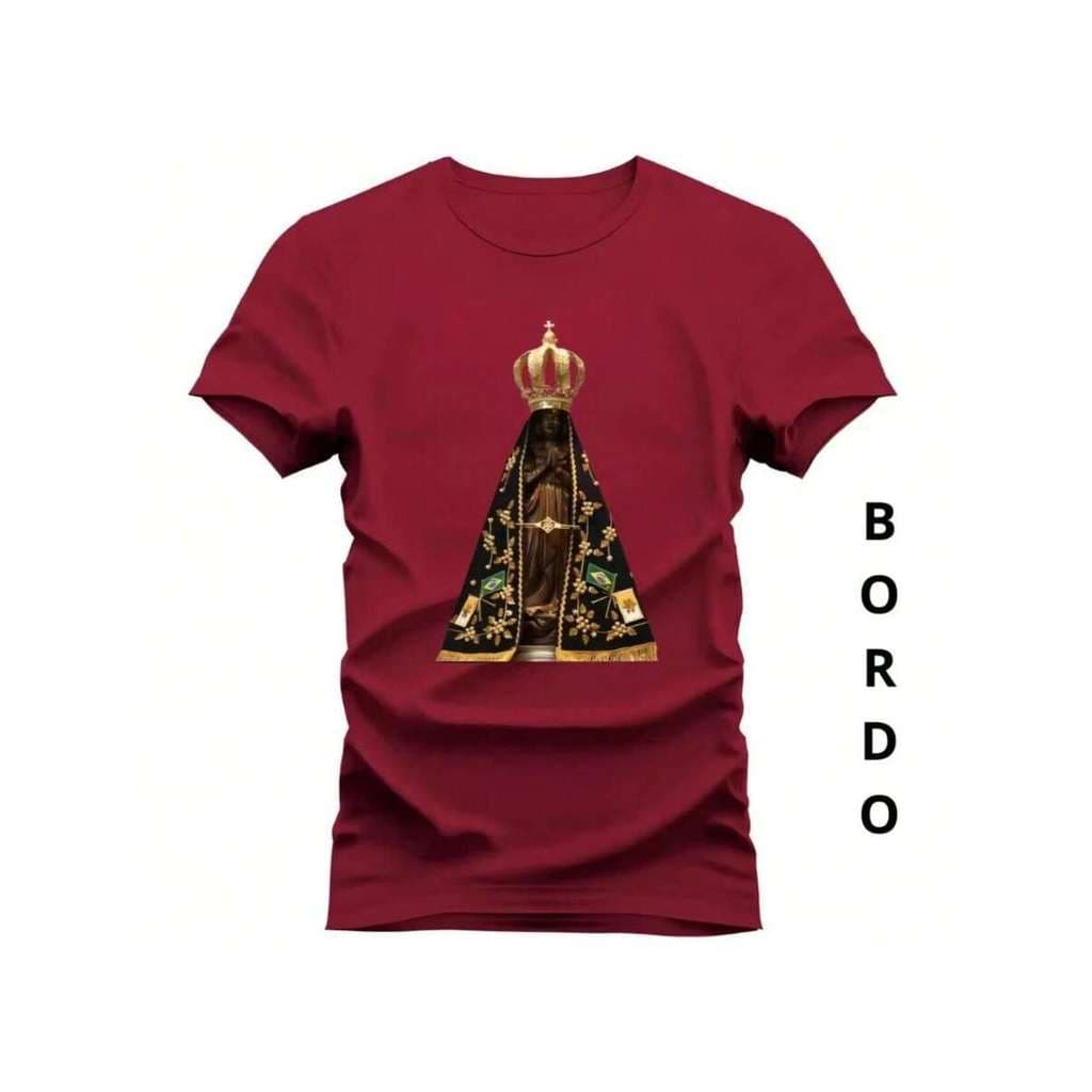 Camiseta Nossa Senhora Aparecida Camisa Algodao Estilo Gospel Católico Hallel Missa Santos