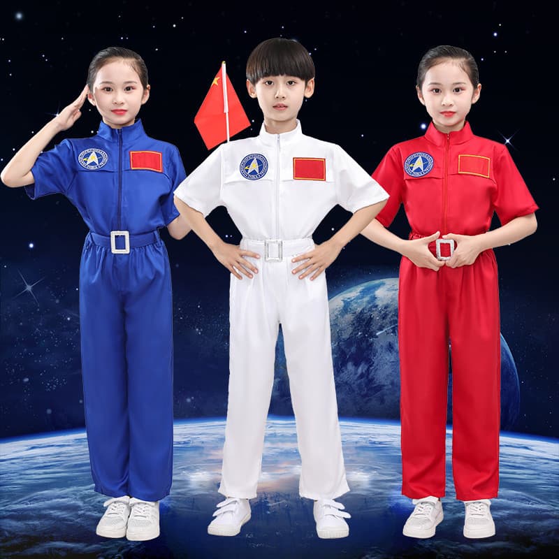 Terno de ar infantil uniforme piloto masculino feminino espaço terno comissário de ar astronauta jogos desempenho terno