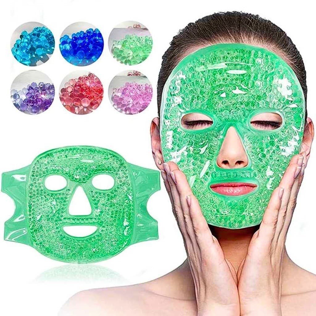 Kit 3 Máscara Facial Térmica Quente Fria Relaxante Em Veludo E Gel
