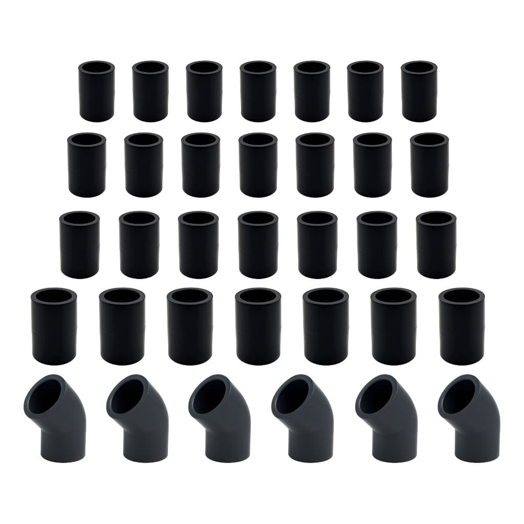 Kit 32 Luvas + 6 Joelhos 45o Sch80 Pn16 Pvc-u
