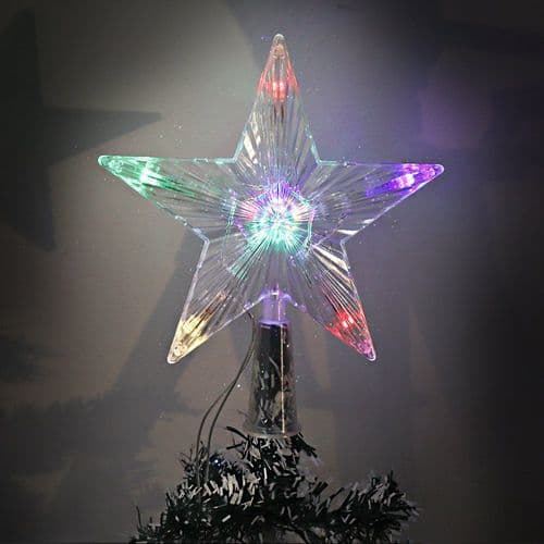 Estrela Topo Árvore Natal Luzes Led Coloridas Decoração Festiva Natalina
