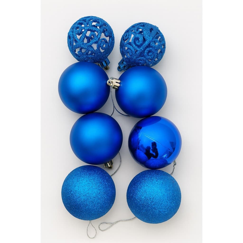 Bolinha de Natal Azul Kit 8 Peças