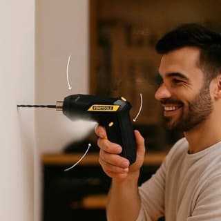 Mini Parafusadeira Recarregável de Aço Carbono Furadeira com Brocas e Chave para Reparos e Concerto