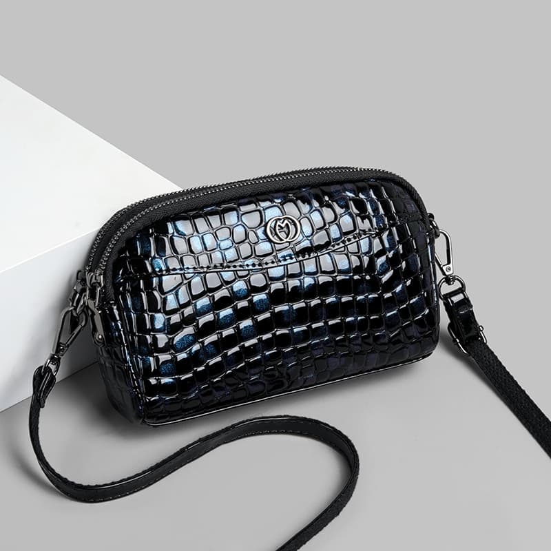 Bolsa de embreagem feminina pequena bolsa 2025 novo estilo elegante bolsa de couro de grande capacidade com zíper duplo