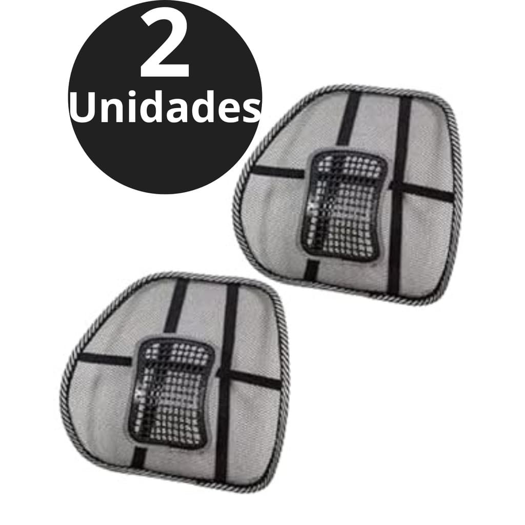 KIT 2 Encosto Lombar com Esferas Massageadoras Sente Bem Supermedy com Elástico de Fixação - IMPORT PREMIUM