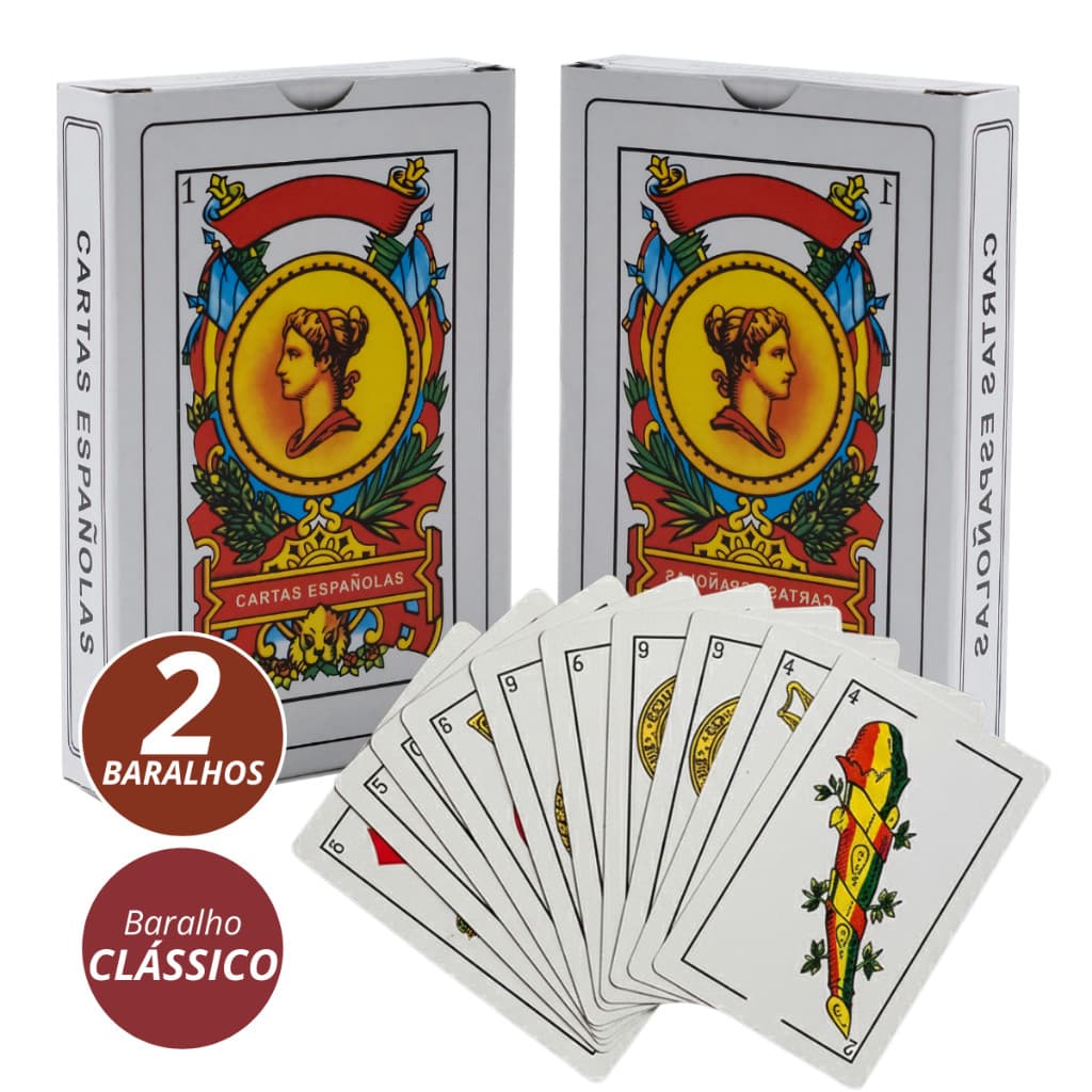 Kit 2 Baralho Espanhol Truco Classico 48 Cartas Cores Vivas Jogos Canastra Buraco Tarot Poker Pife