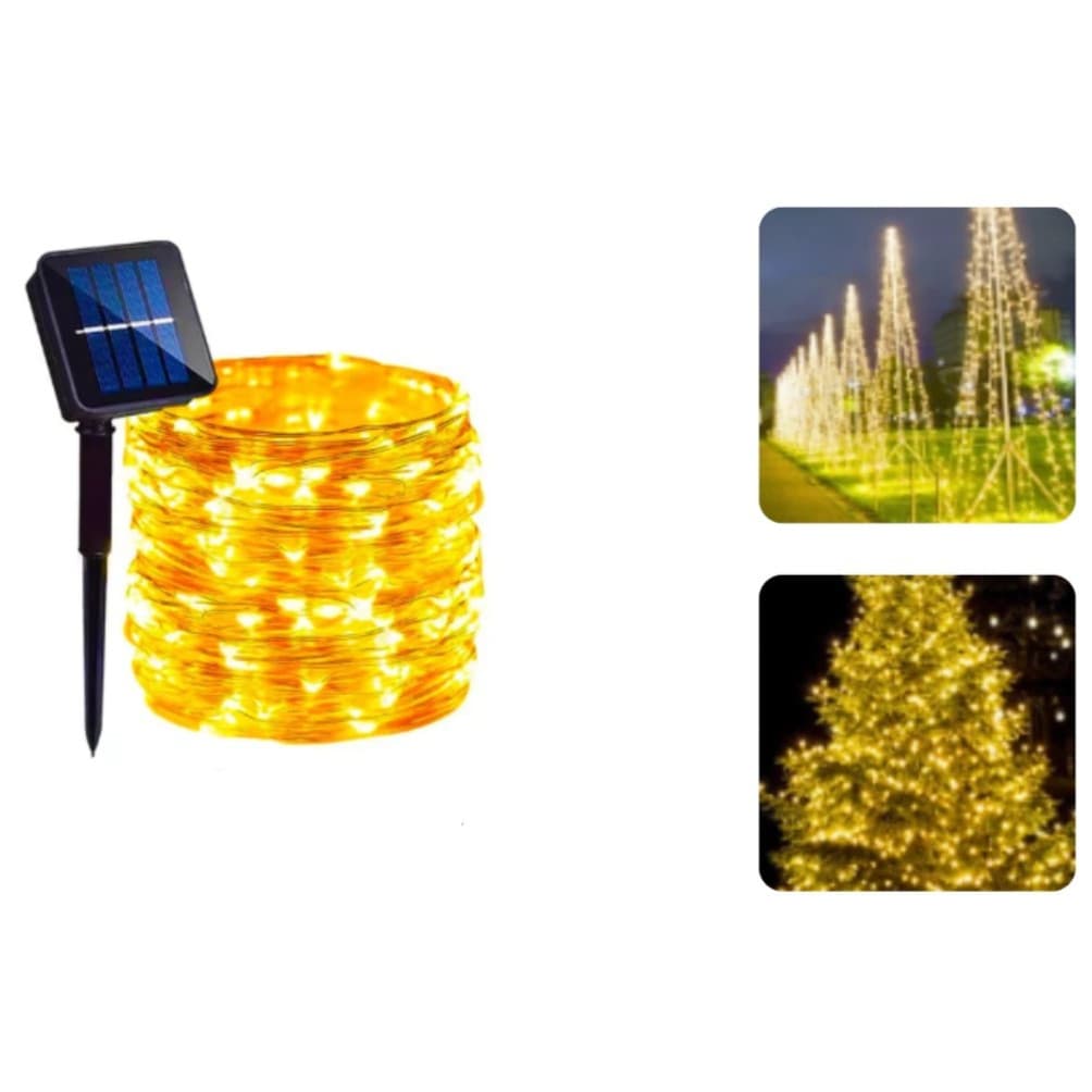 Corda de luz solar LED de Natal 20 metros decoração de festa