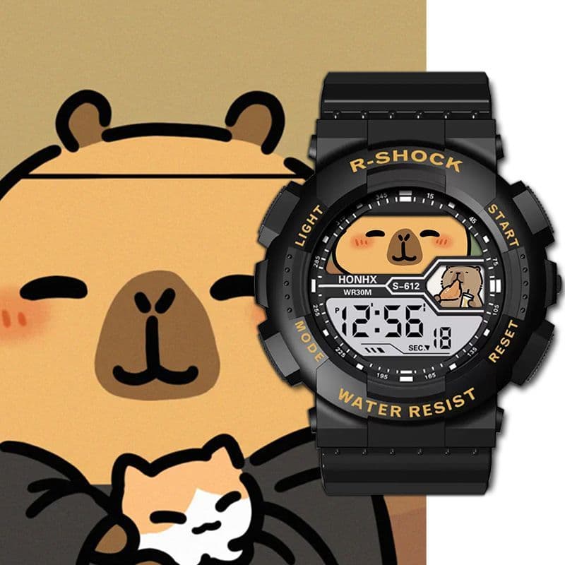Relógio Infantil Digital Capivara – Esportivo com Alarme, Luz e Cronômetro
