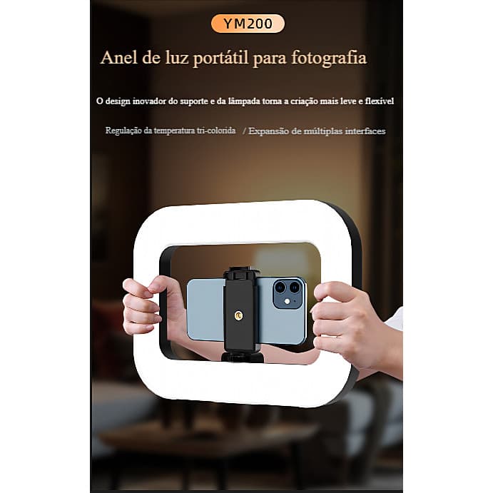Luz de preenchimento portátil/Vertical de dupla utilização Câmera para celular totalmente compatível com clipe para celu