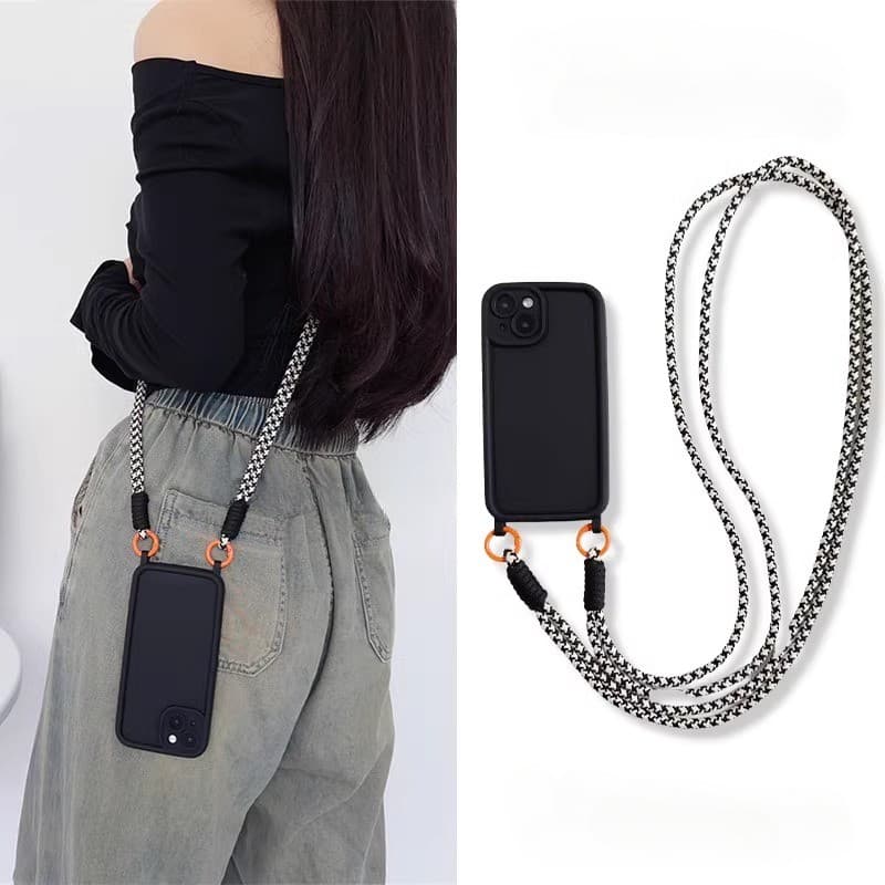 Capa De Telefone À Prova De Choque Para iPhone 17 16 14 13 15 Pro Max 16E 17 Ar Crossbody Cordão Cinta Corda Macia