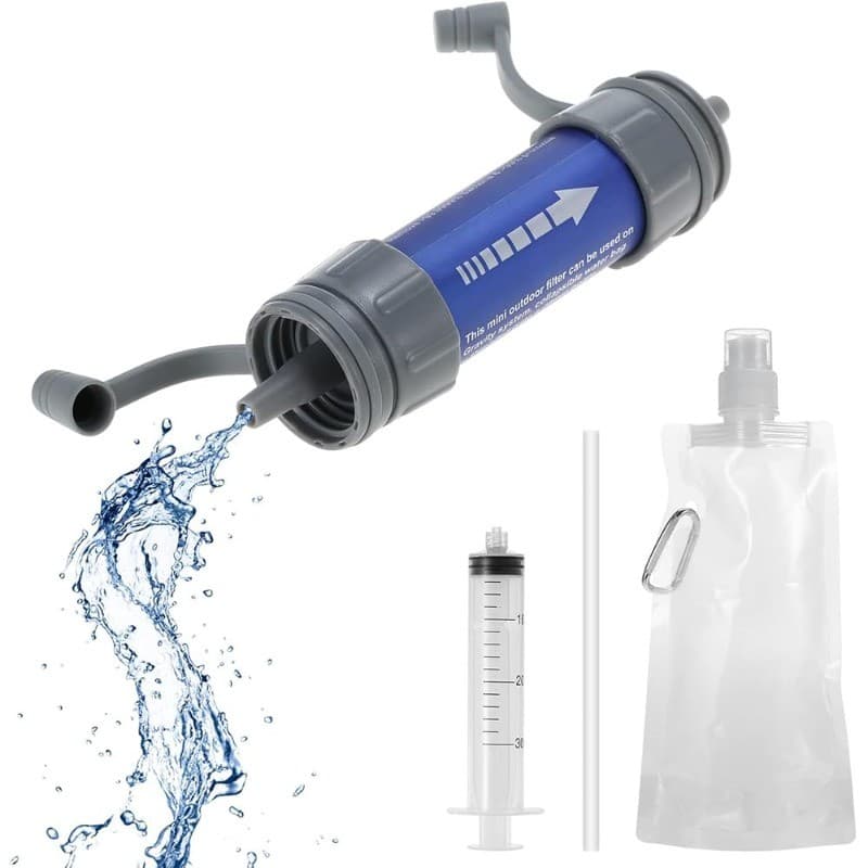 Filtro De Água Sistema De Filtragem De Água De Emergência Portátil  Palha Equipamento Para Emergências