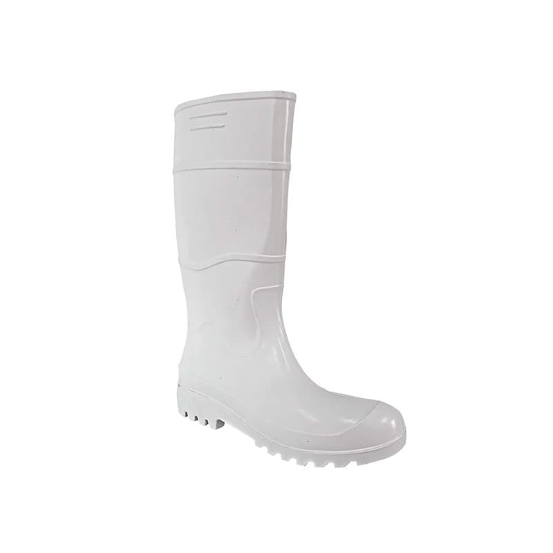 Bota Impermeável com Forro, Confeccionada em PVC, Cano Longo, Branca, Sem Biqueira  Industrial C.A. 39204